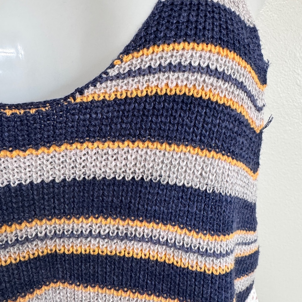 Free People - Blue and White Striped Oversized Knit Tank - Picture 4 of 7
